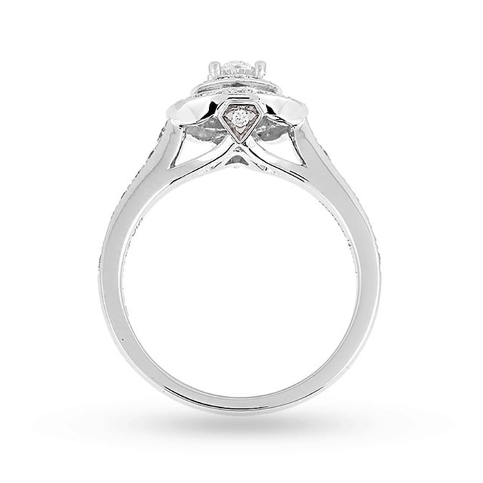 Jenny Packham 18ct White Gold Oval Cut 0.70cttw Double Halo Diamond Ring