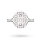 Jenny Packham 18ct White Gold Oval Cut 0.70cttw Double Halo Diamond Ring