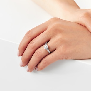 Jenny Packham 18ct White Gold Brilliant Cut 0.35cttw Halo Diamond Ring
