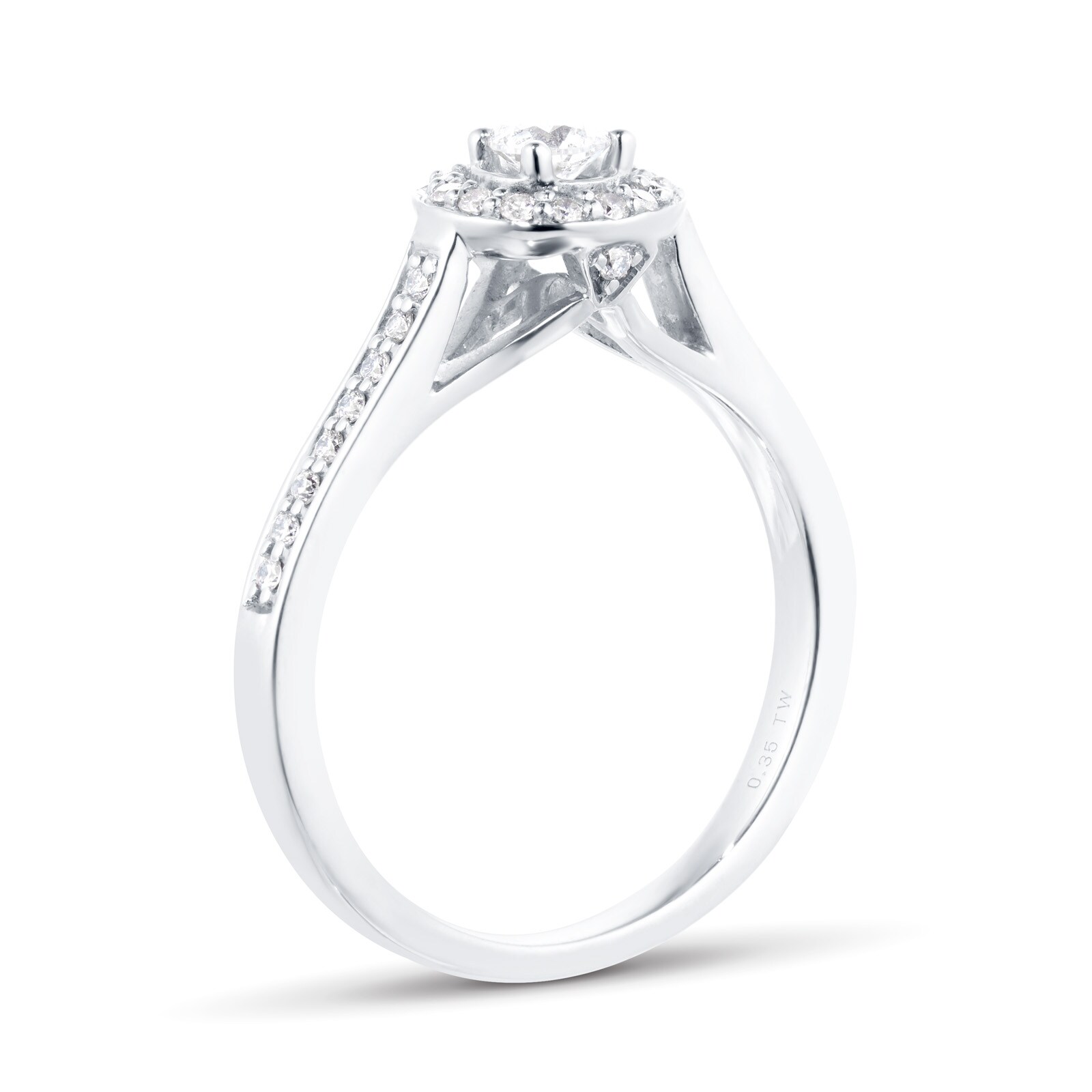 Size O - Jenny Packham 18 Carat White Gold Diamond Engagement Ring - 0.33  Carat | eBay