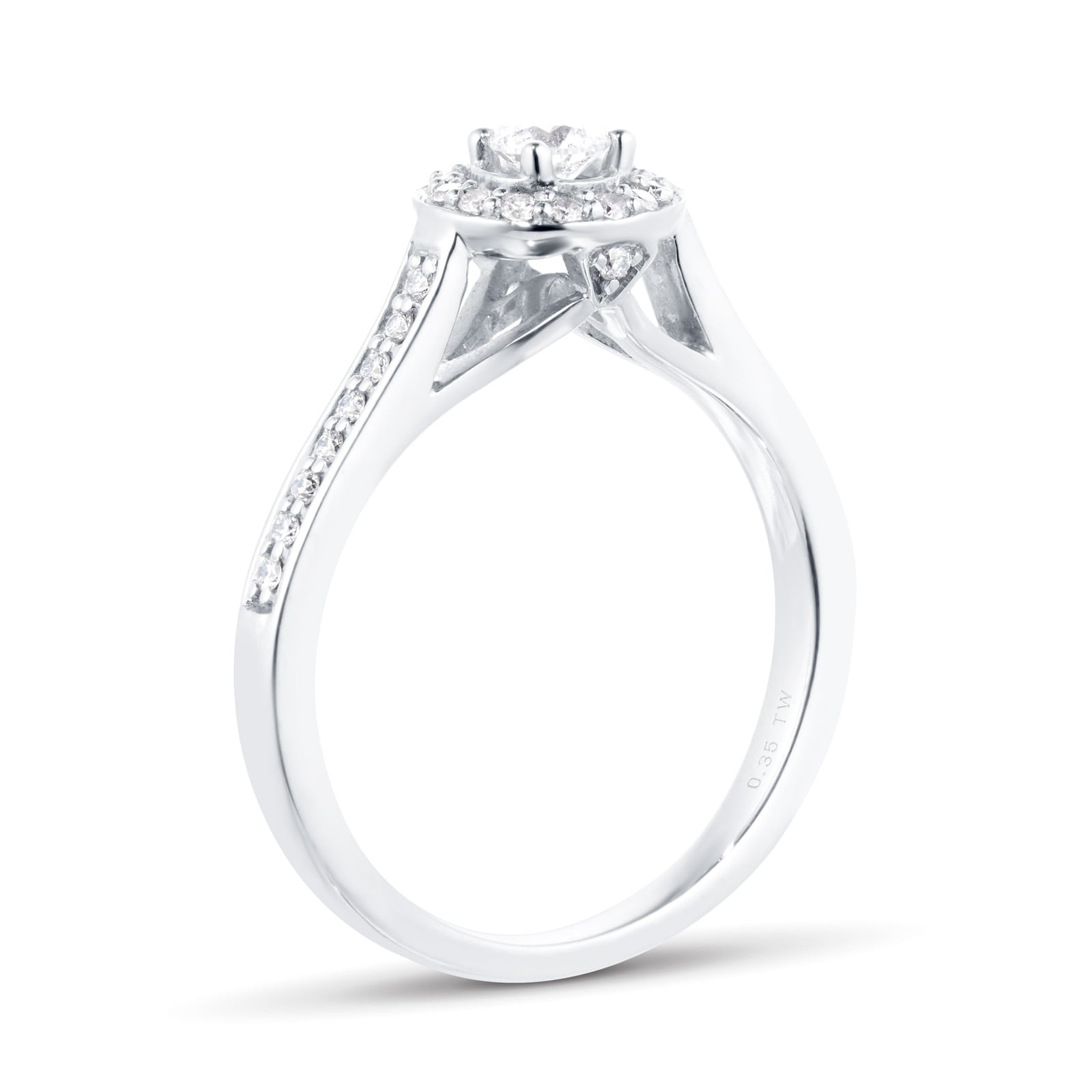 Jenny Packham 18ct White Gold Brilliant Cut 0.35cttw Halo Diamond Ring