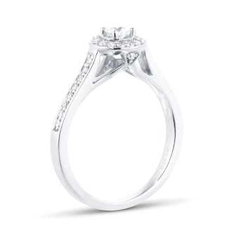 Jenny Packham 18ct White Gold Brilliant Cut 0.35cttw Halo Diamond Ring