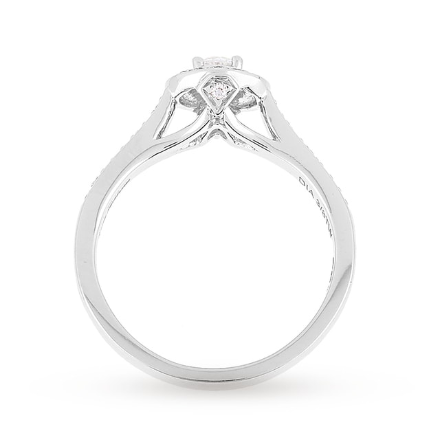 Jenny Packham 18ct White Gold Oval Cut 0.35cttw Halo Diamond Ring