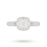 Jenny Packham Cushion Cut 0.95 Carat Total Weight Halo Diamond Ring In 18 Carat White Gold