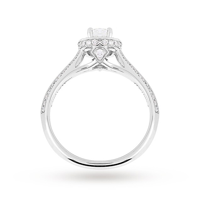 Jenny Packham Cushion Cut 0.95 Carat Total Weight Halo Diamond Ring In 18 Carat White Gold Jenny Packham Cushion Cut 0.95 Carat Total Weight Halo Diamond Ring In 18 Carat White Gold