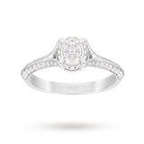 Jenny Packham 18ct White Gold Oval Cut 0.56cttw Solitaire Diamond Ring