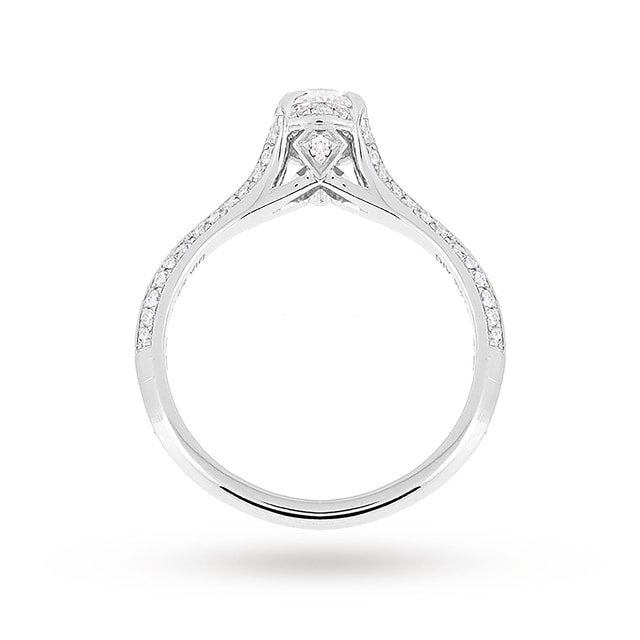 Jenny Packham Oval Cut 0.56 Carat Total Weight Solitaire Diamond Ring In 18 Carat White Gold - Ring Size P