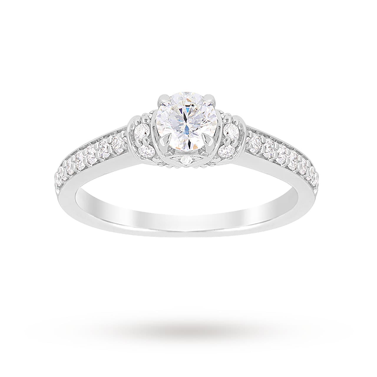 Jenny Packham Platinum Brilliant Cut 0.45cttw Diamond Art Deco Style Ring Jenny Packham Platinum Brilliant Cut 0.45cttw Diamond Art Deco Style Ring