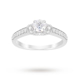 Jenny Packham Platinum Brilliant Cut 0.45cttw Diamond Art Deco Style Ring