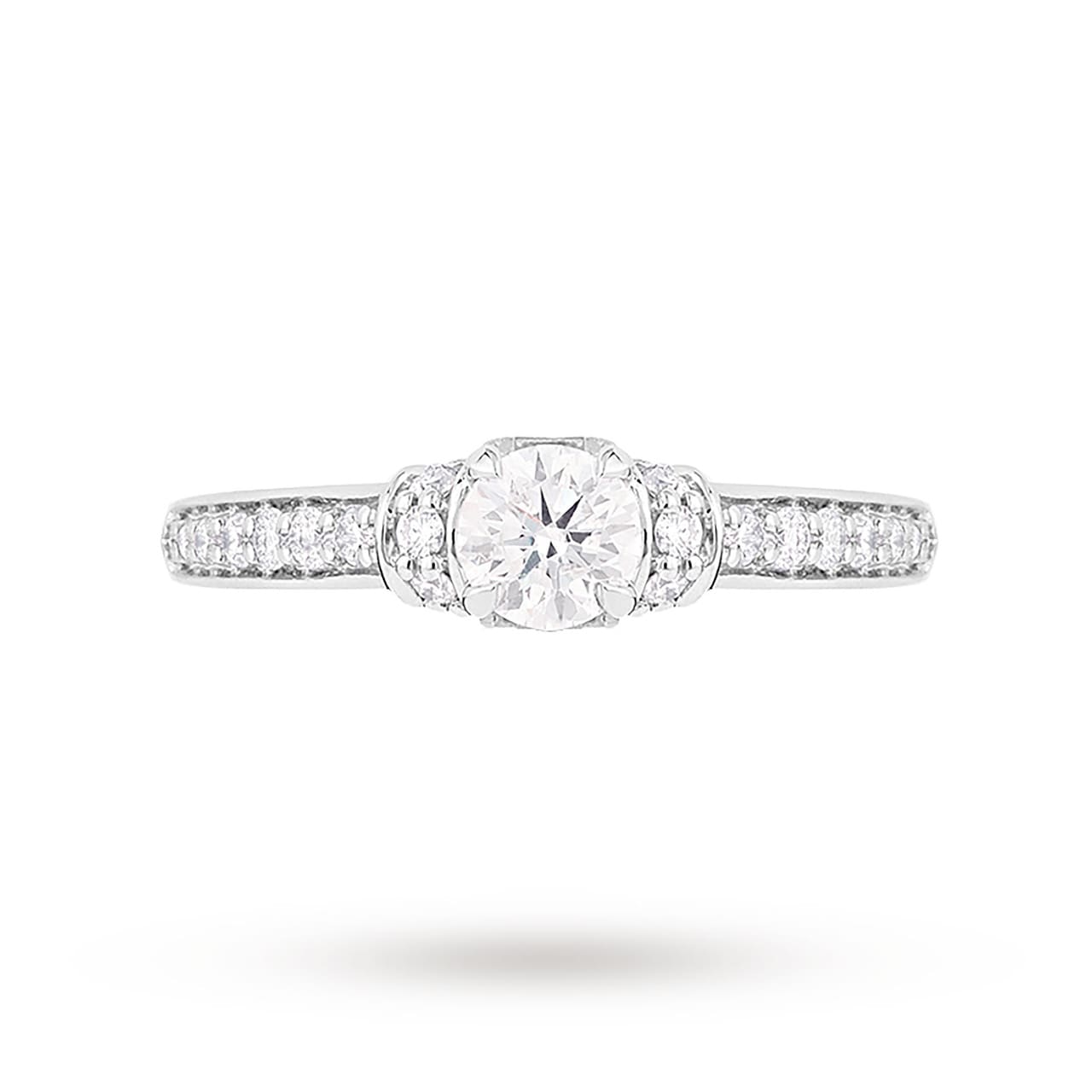 Jenny Packham Platinum Brilliant Cut 0.45cttw Diamond Art Deco Style Ring Jenny Packham Platinum Brilliant Cut 0.45cttw Diamond Art Deco Style Ring