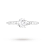 Jenny Packham Platinum Oval Cut 0.45cttw Diamond Art Deco Style Ring