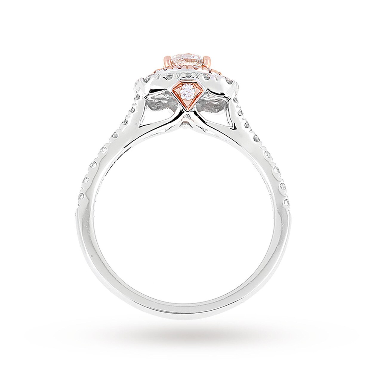 Jenny Packham Platinum and Rose Gold Brilliant Cut 1.18cttw Bridal Set