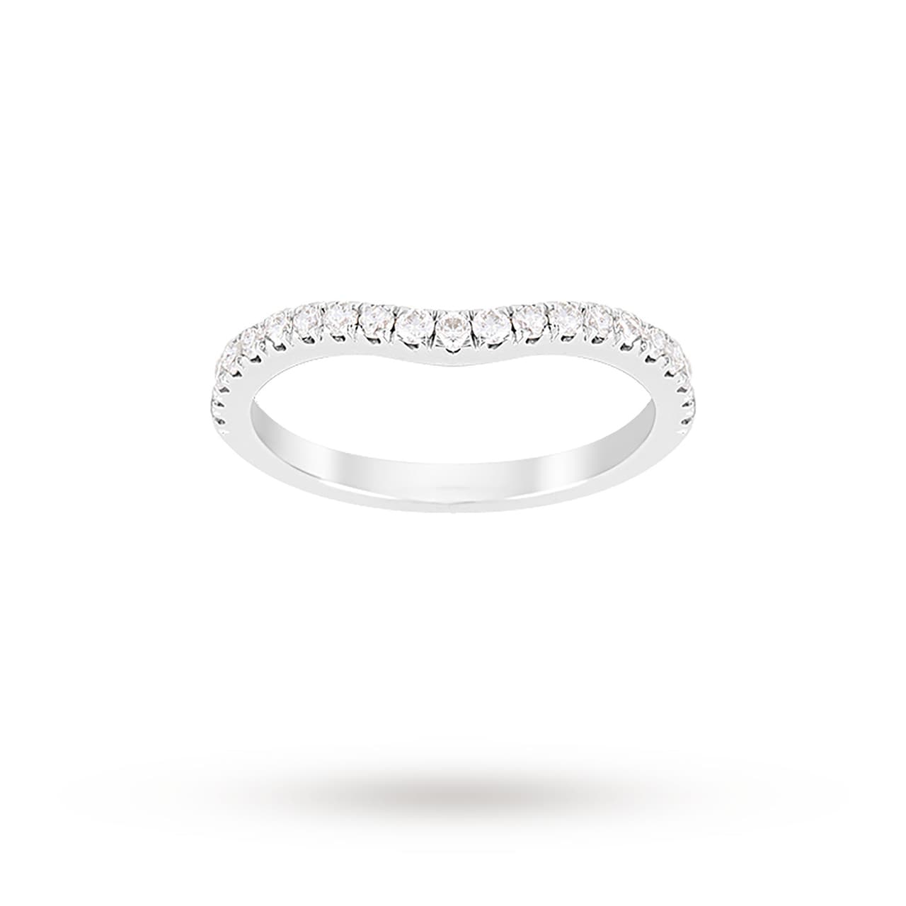 Brilliant Cut 0.23 Carat Total Weight Contour Wedding Ring In Platinum - Ring Size O