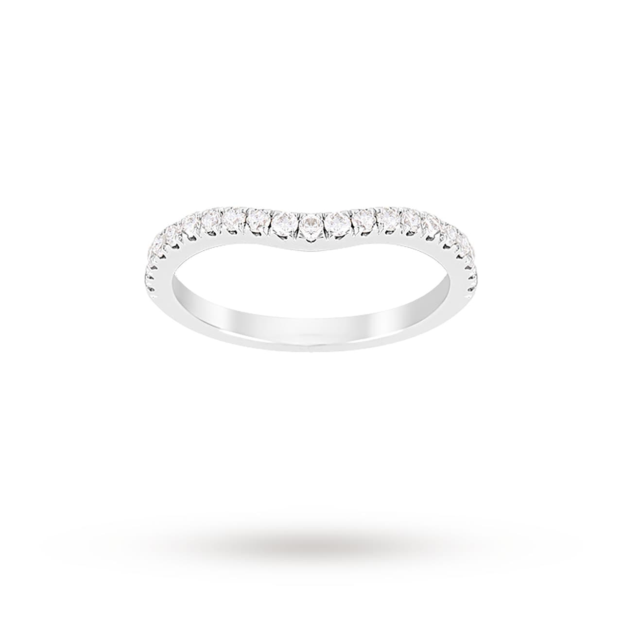 Jenny Packham Platinum Brilliant Cut 0.23cttw Contour Wedding Ring