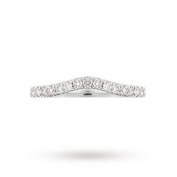 Jenny Packham Platinum Brilliant Cut 0.23cttw Contour Wedding Ring