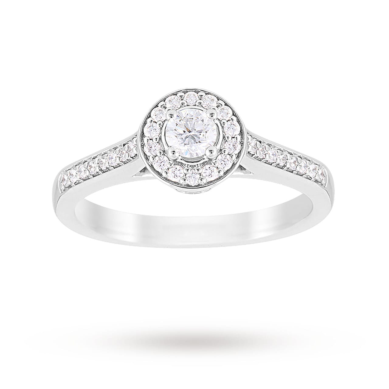 Jenny Packham Platinum Brilliant Cut 0.35cttw Halo Diamond Ring