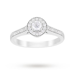 37410096 - Platinum Brilliant Cut 0.35cttw Halo Diamond Ring