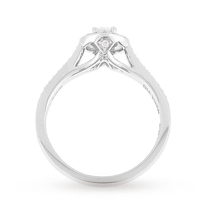 Jenny Packham Brilliant Cut 0.35 Carat Total Weight Halo Diamond Ring In Platinum - Ring Size J