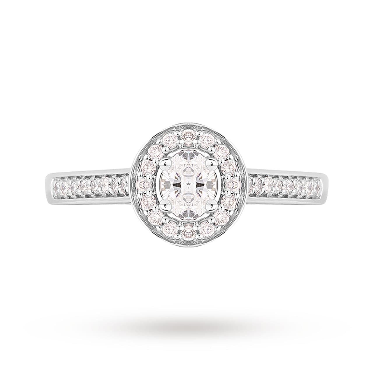 Jenny Packham Platinum Oval Cut 0.35cttw Halo Diamond Ring