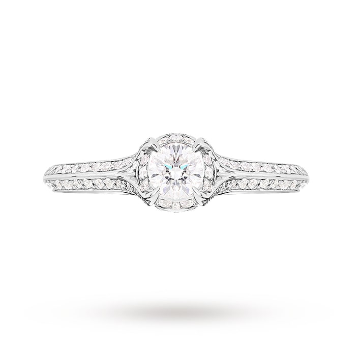 Jenny Packham Platinum Brilliant Cut 0.56cttw Solitaire Diamond Ring