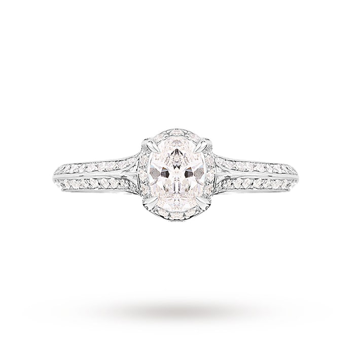 Jenny Packham Platinum Oval Cut 0.85cttw Solitaire Diamond Ring