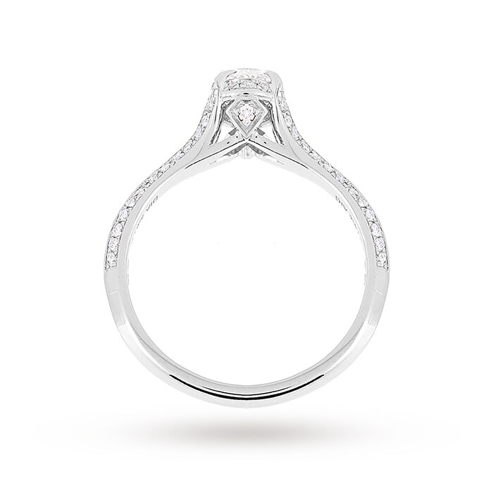 Jenny Packham Platinum Oval Cut 0.85cttw Solitaire Diamond Ring