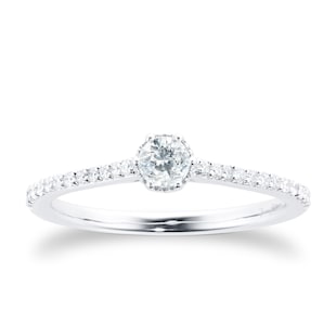 Jenny Packham 18ct White Gold 0.33ct Diamond 6 Claw Single Stone Ring