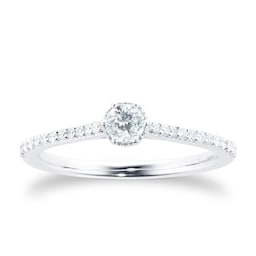 37410167 - 18ct White Gold 0.33ct Diamond 6 Claw Single Stone Ring