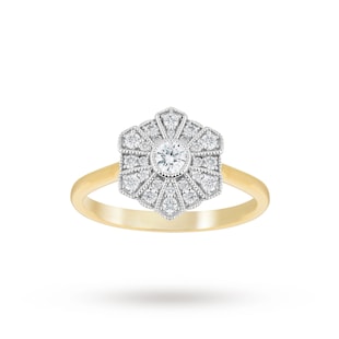 Jenny Packham 18ct Yellow Gold 0.39cttw Flower Cluster