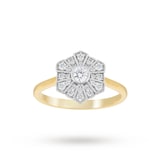 Jenny Packham 18ct Yellow Gold 0.39cttw Flower Cluster