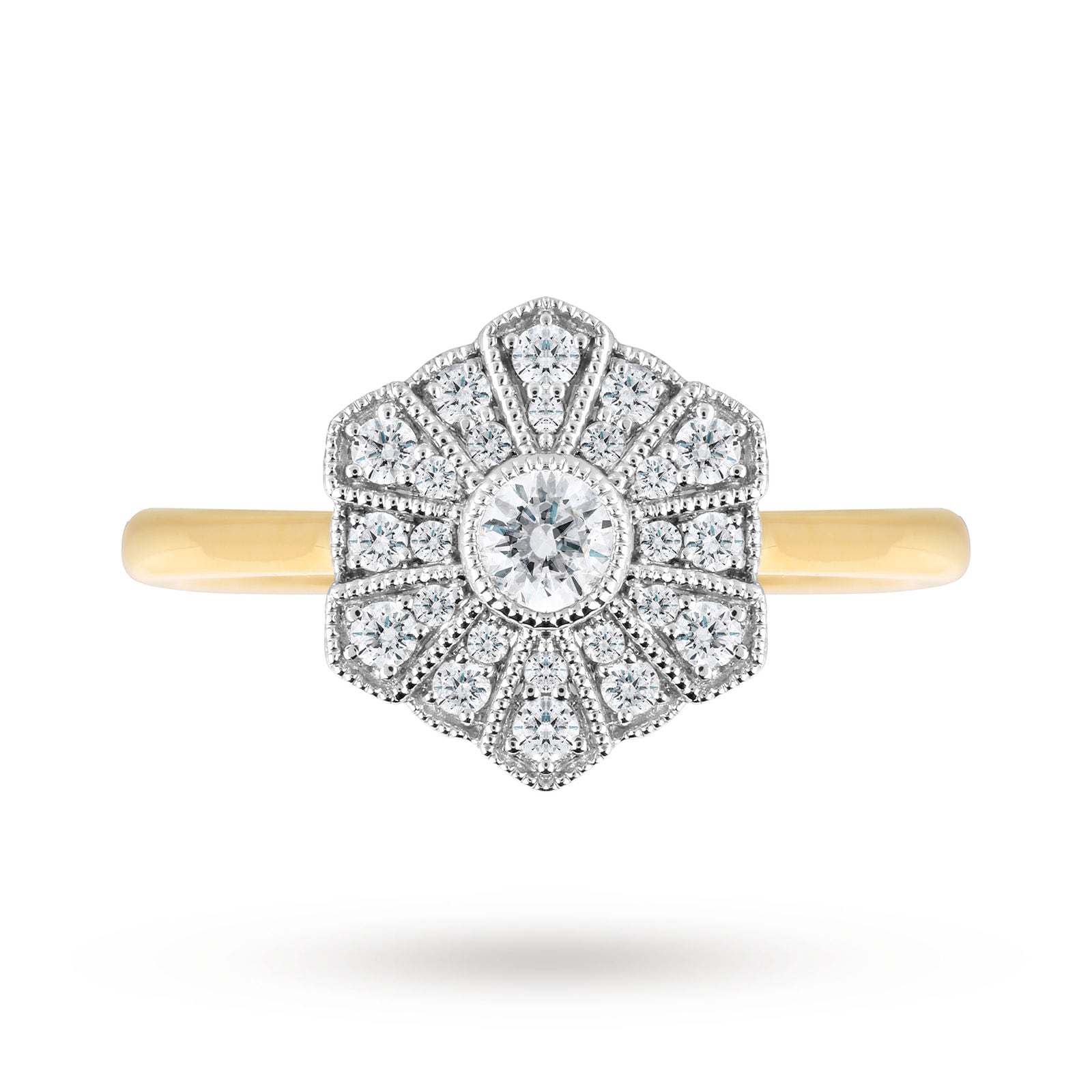 Jenny Packham 18ct Yellow Gold 0.39cttw Flower Cluster