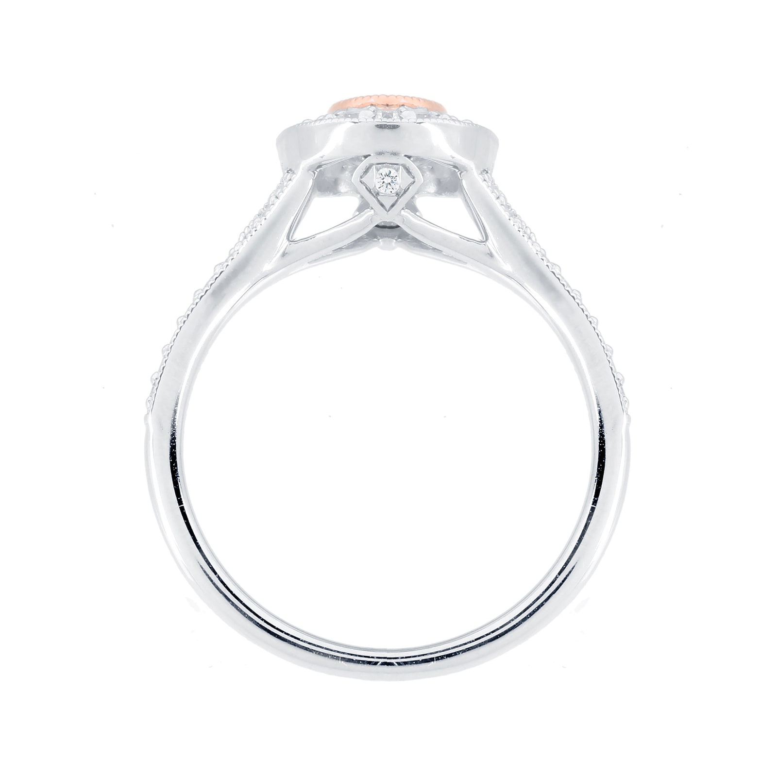 Jenny Packham 18ct White Gold 0.60cttw Diamond Oval Ring With Rose Gold Milgrain Jenny Packham 18ct White Gold 0.60cttw Diamond Oval Ring With Rose Gold Milgrain