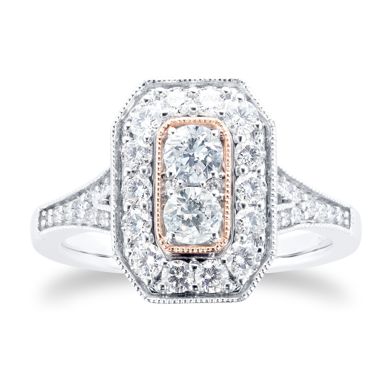 Jenny Packham Platinum Brilliant Cut 0.35cttw Halo Diamond Ring RB17566EG-P  | Goldsmiths