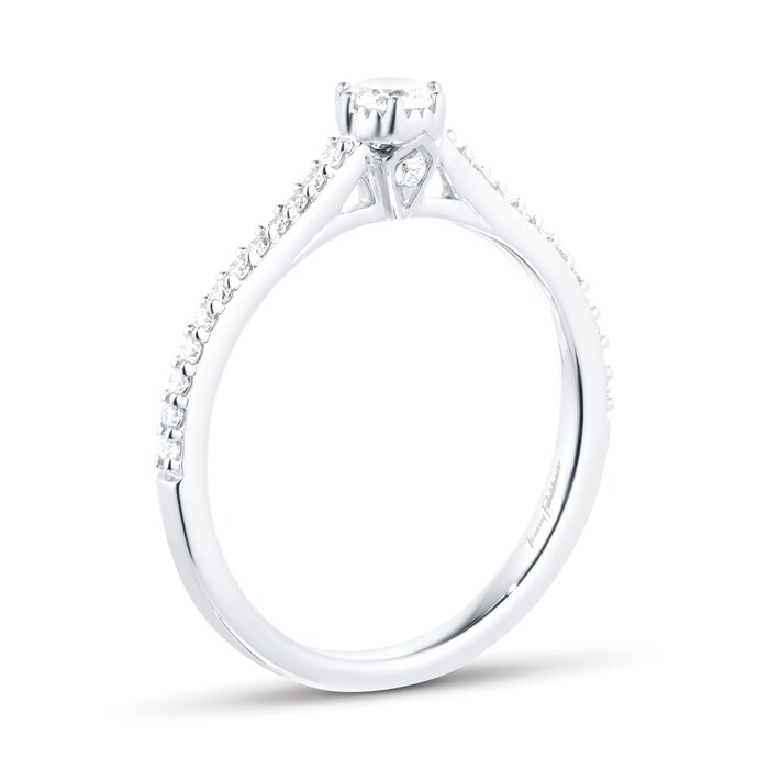 Jenny Packham Platinum 0.33 Carat Diamond 6 Claw Single Stone Ring - Ring Size I