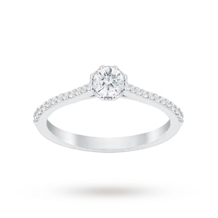 Jenny Packham Platinum 0.50cttw Diamond 8 Claw Single Stone Ring