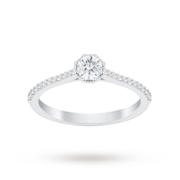 37410179 - Platinum 0.50cttw Diamond 8 Claw Single Stone Ring