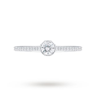 Jenny Packham Platinum 0.50cttw Diamond 8 Claw Single Stone Ring