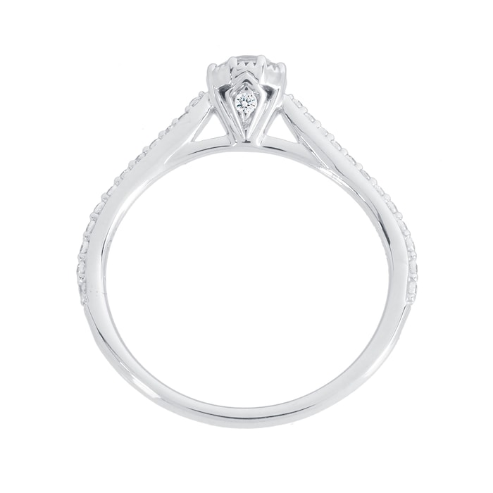 Jenny Packham Platinum 0.50cttw Diamond 8 Claw Single Stone Ring