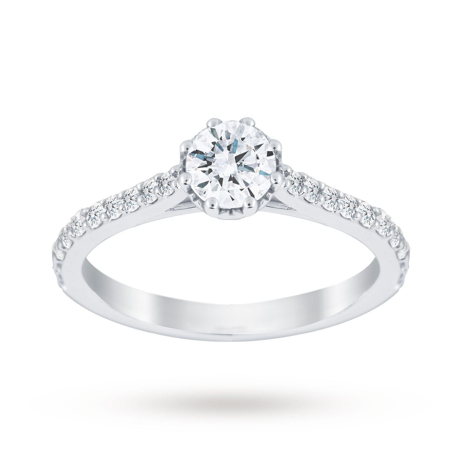 Jenny Packham Platinum Three Stone Oval Cut 0.95cttw Diamond Art Deco Style  Ring BE51959K-POCW1RN3.05 | Goldsmiths