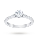 Jenny Packham Platinum 0.75cttw Diamond 8 Claw Single Stone Ring