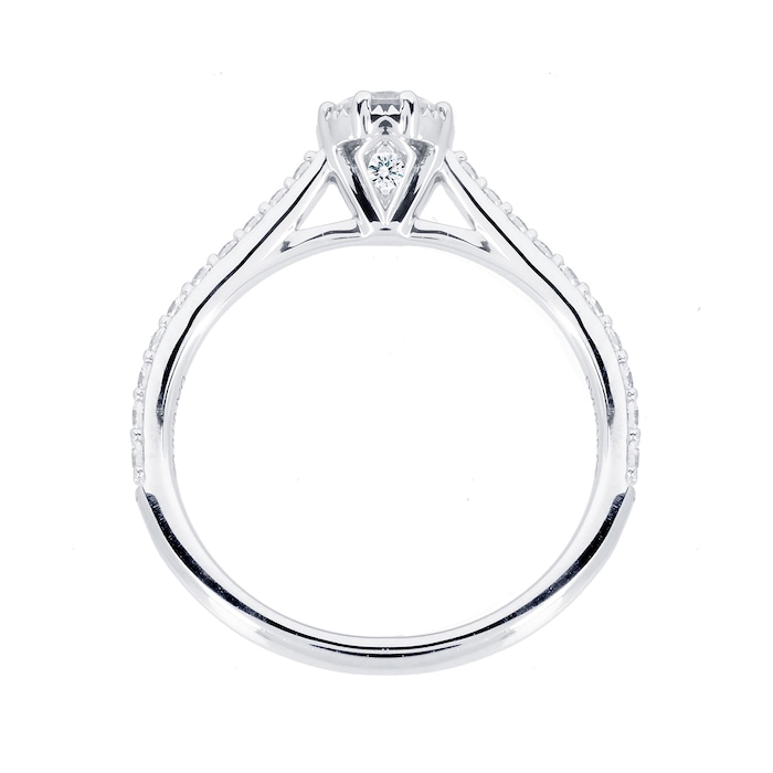 Jenny Packham Platinum 0.75cttw Diamond 8 Claw Single Stone Ring