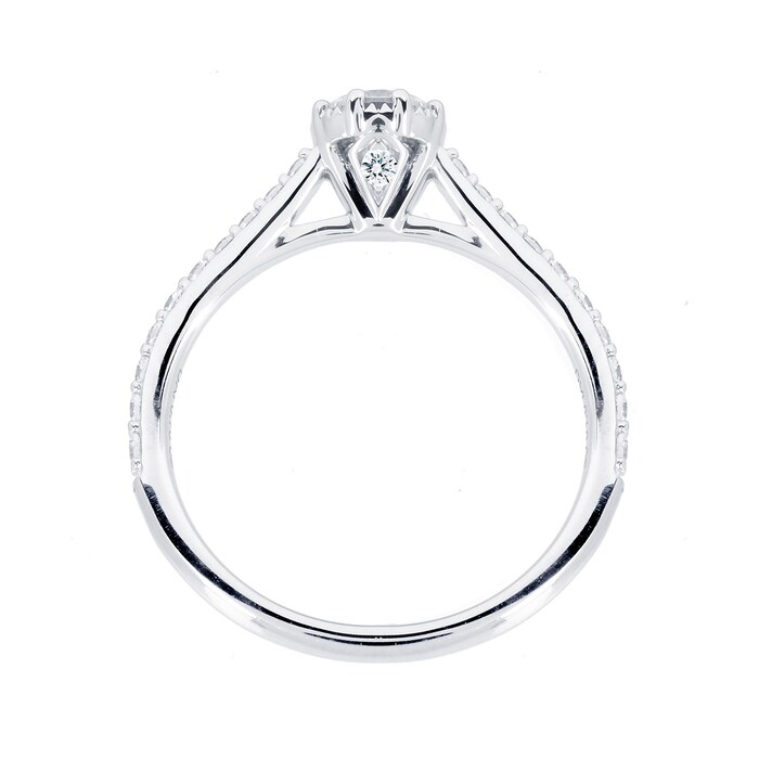 Jenny Packham Platinum 0.75cttw Diamond 8 Claw Single Stone Ring