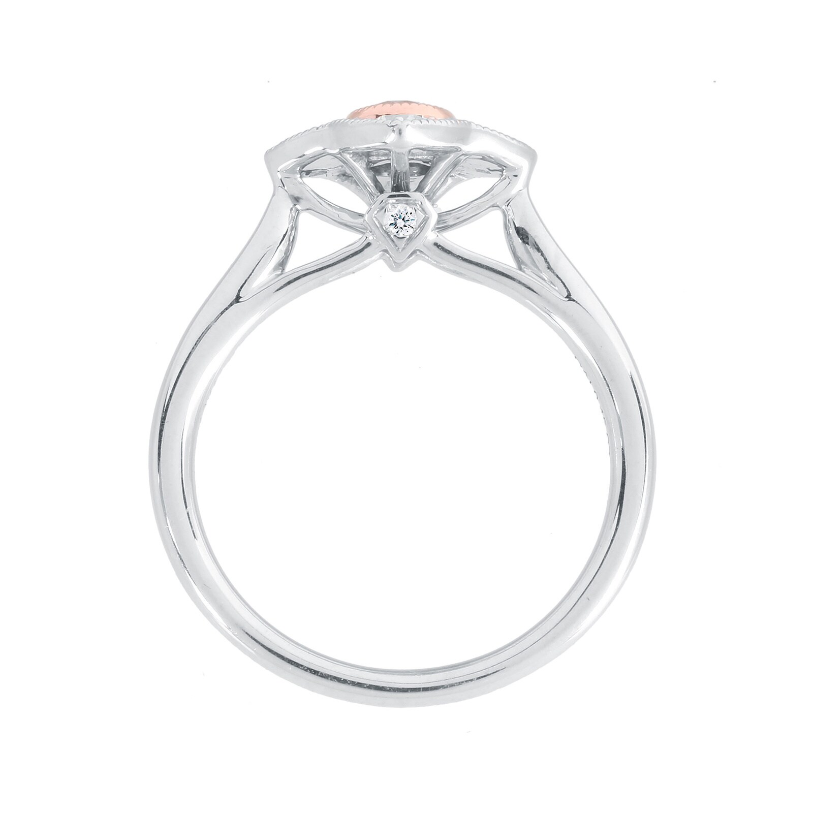 Jenny Packham Platinum 0.50cttw Diamond Cluster Ring With Rose Gold Milgrain