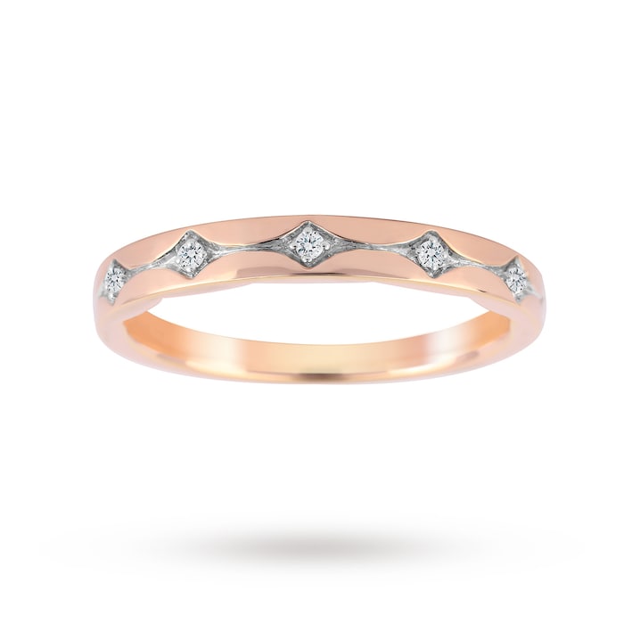 Jenny Packham 18ct Rose Gold 0.05cttw Band Ring