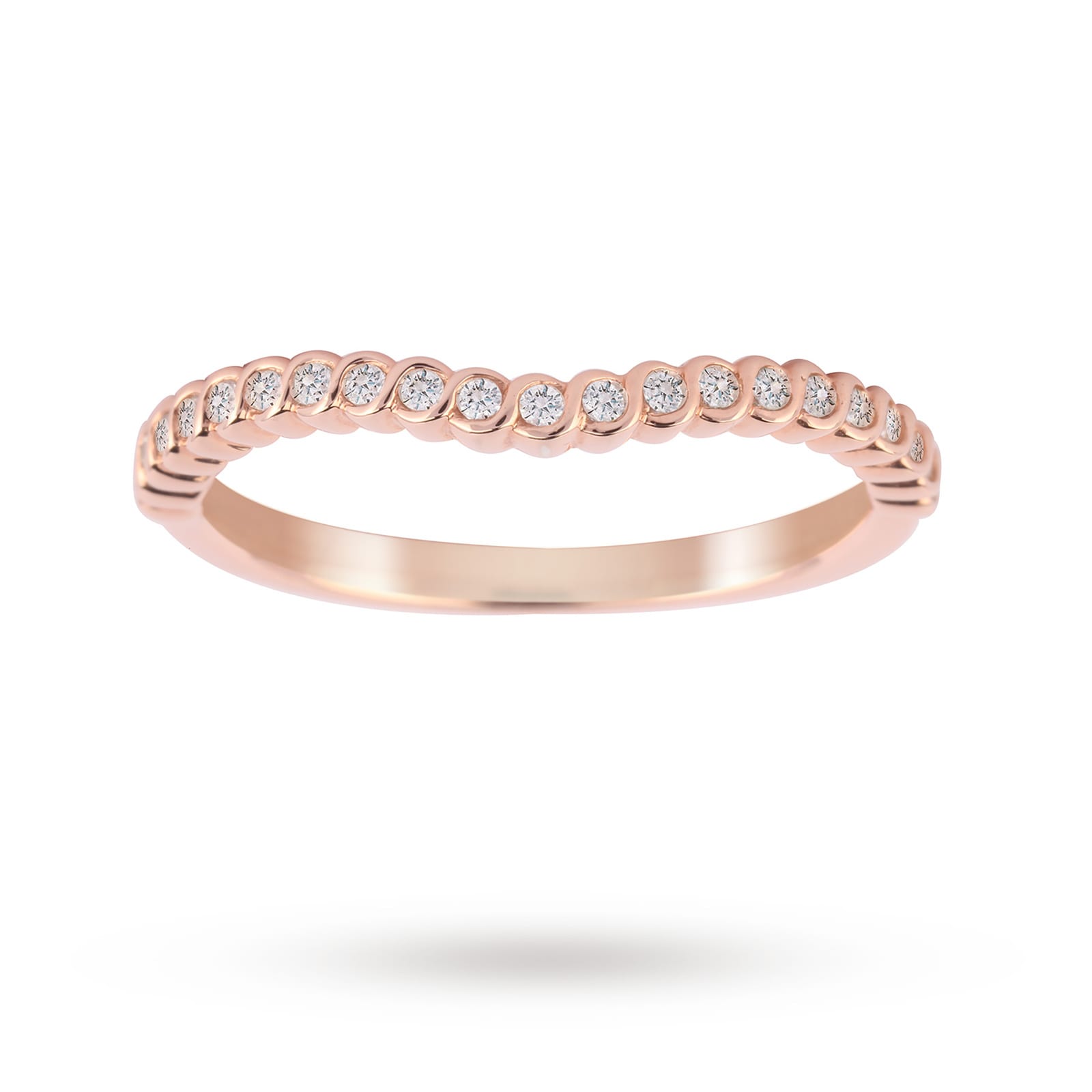 Jenny Packham 18ct Rose Gold 0.15cttw Twist Dip Band Ring Jenny Packham 18ct Rose Gold 0.15cttw Twist Dip Band Ring