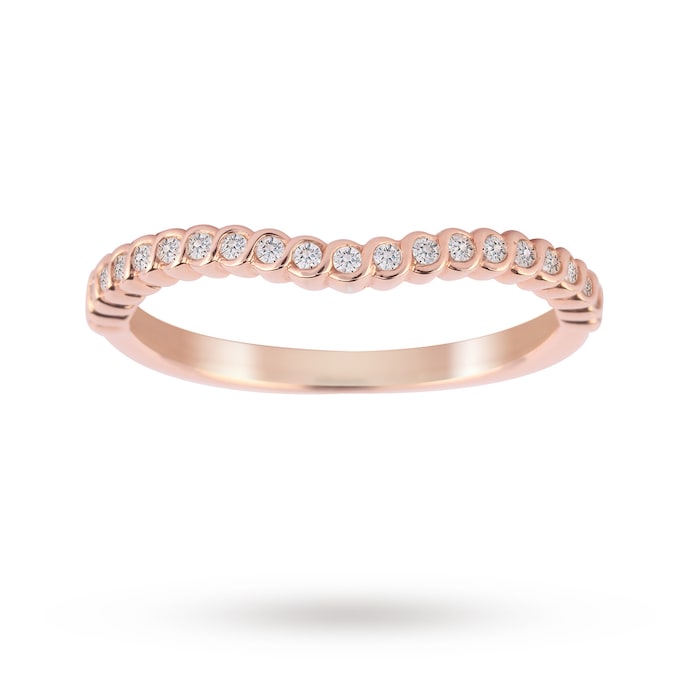 Jenny Packham 18ct Rose Gold 0.15cttw Twist Dip Band Ring - Ring Size I