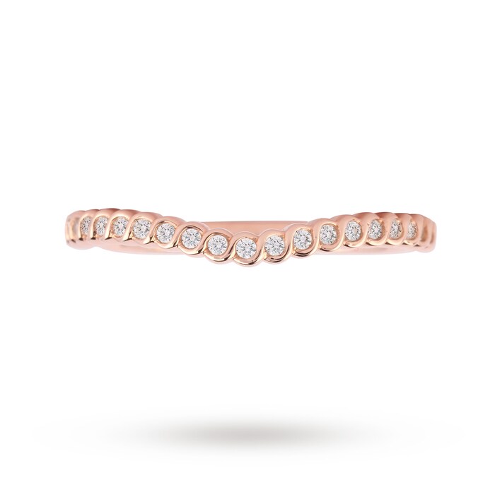 Jenny Packham 18ct Rose Gold 0.15cttw Twist Dip Band Ring