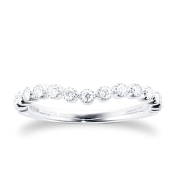 37410196 - 18ct White Gold 0.20cttw Bead Edge Band Ring