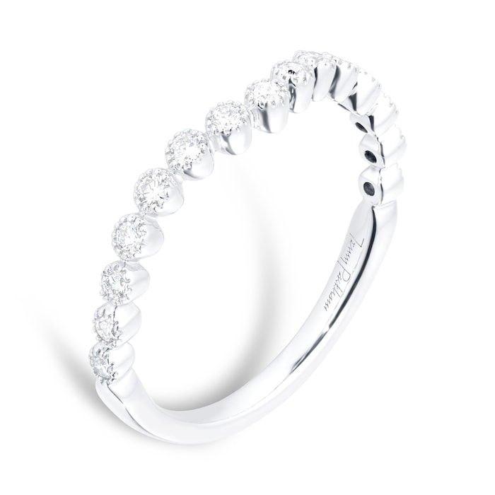 Jenny Packham 18ct White Gold 0.20cttw Bead Edge Band Ring