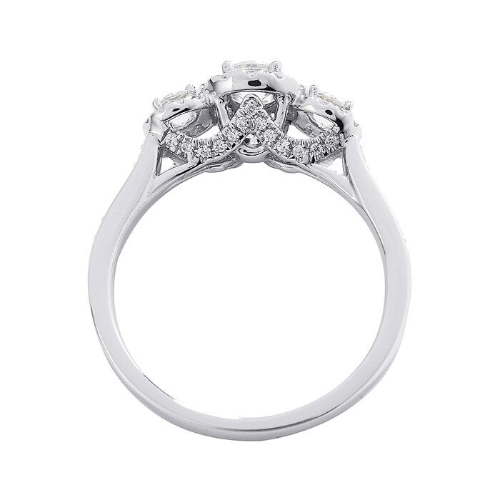 Jenny Packham 18ct White Gold Three Stone Brilliant Cut 0.80cttw Diamond Ring